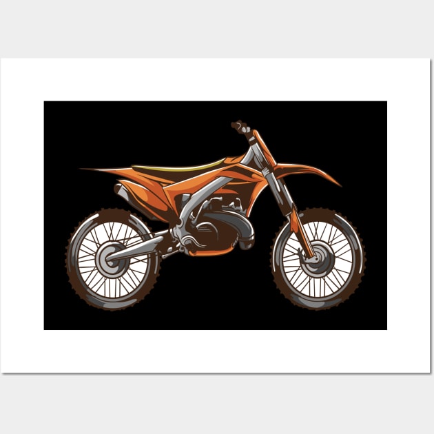 Off-road Motorcycle Rider Motocross Motif Wall Art by Shirtjaeger